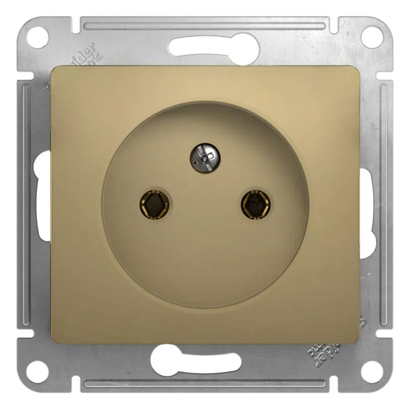 Розетка 1-м СП Glossa 16А IP20 без заземл. механизм титан SE GSL000441 Systeme Electric