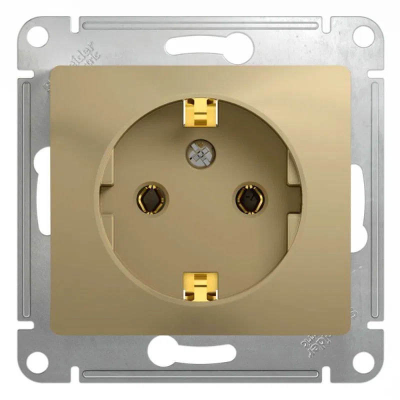 Розетка 1-м СП Glossa 16А IP20 с заземл. механизм титан SE GSL000443 Systeme Electric