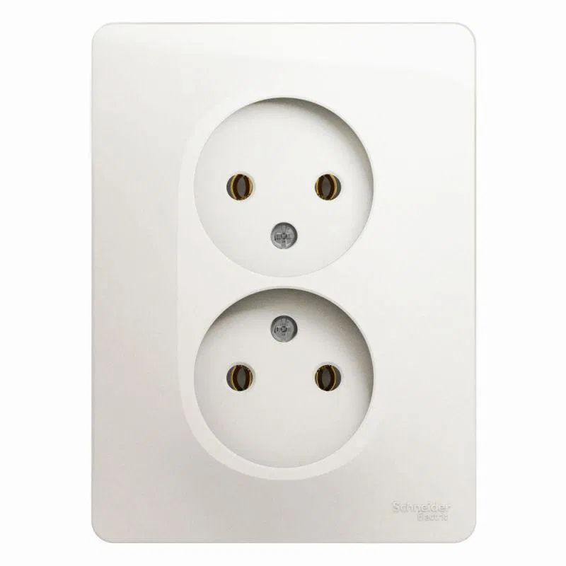Розетка 2-м СП Glossa 16А IP20 250В без заземл. в сборе перламутр. SE GSL000620 Systeme Electric