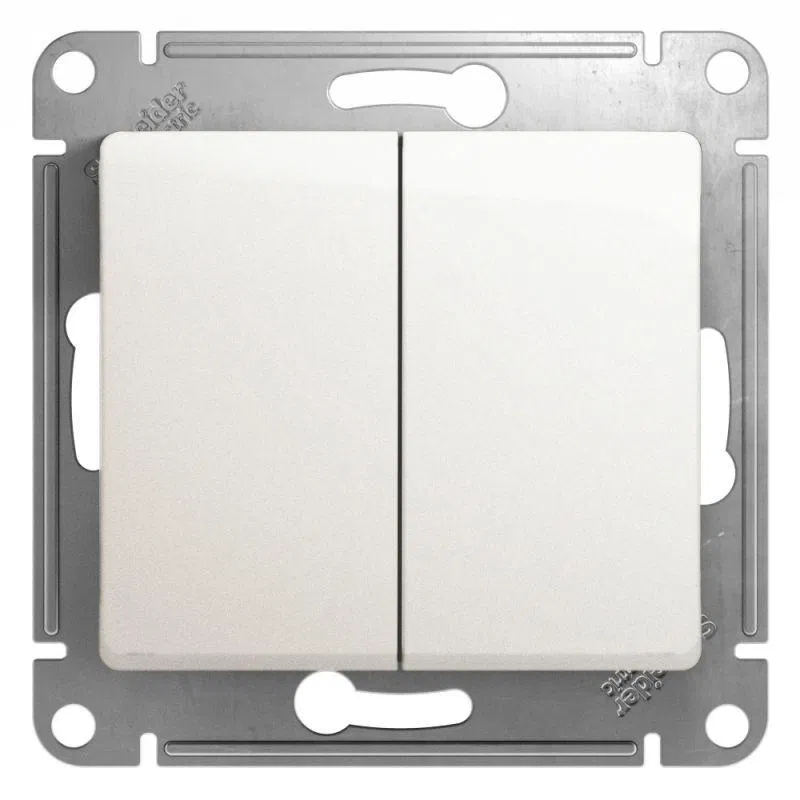 Выключатель 2-кл. СП Glossa 10А IP20 (сх. 5) 10AX механизм перламутр. SE GSL000651 Systeme Electric