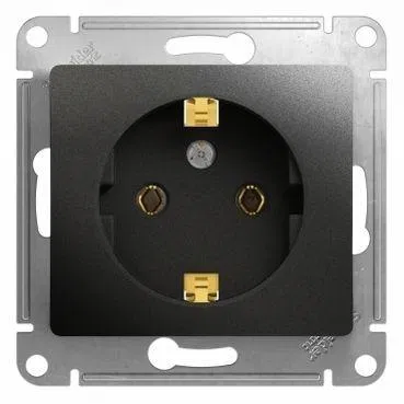 Розетка 1-м СП 1мод. Glossa 16А IP20 с заземл. механизм антрацит SE GSL000743 Systeme Electric