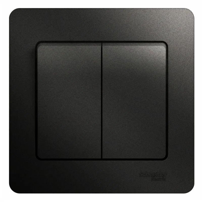 Выключатель 2-кл. СП Glossa 10А IP20 (сх. 5) 10AX в сборе антрацит SE GSL000752 Systeme Electric