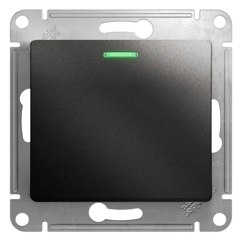 Переключатель проходной 1-кл. СП Glossa 10А IP20 (сх. 6а) 10AX с подсветкой механизм антрацит SE GSL000763 Systeme Electric
