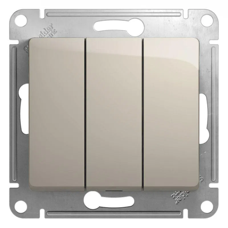 Выключатель 3-кл. СП Glossa 10А IP20 (сх. 3) 10AX механизм молочн. SE GSL000931 Systeme Electric
