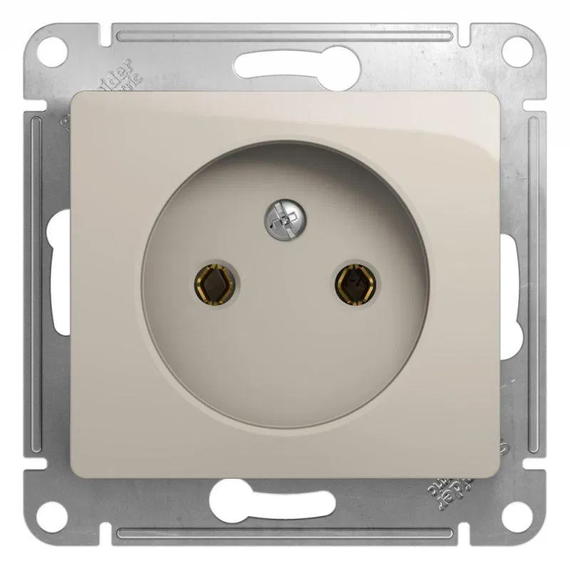 Розетка 1-м СП Glossa 16А IP20 250В без заземл. механизм молочн. SE GSL000941 Systeme Electric