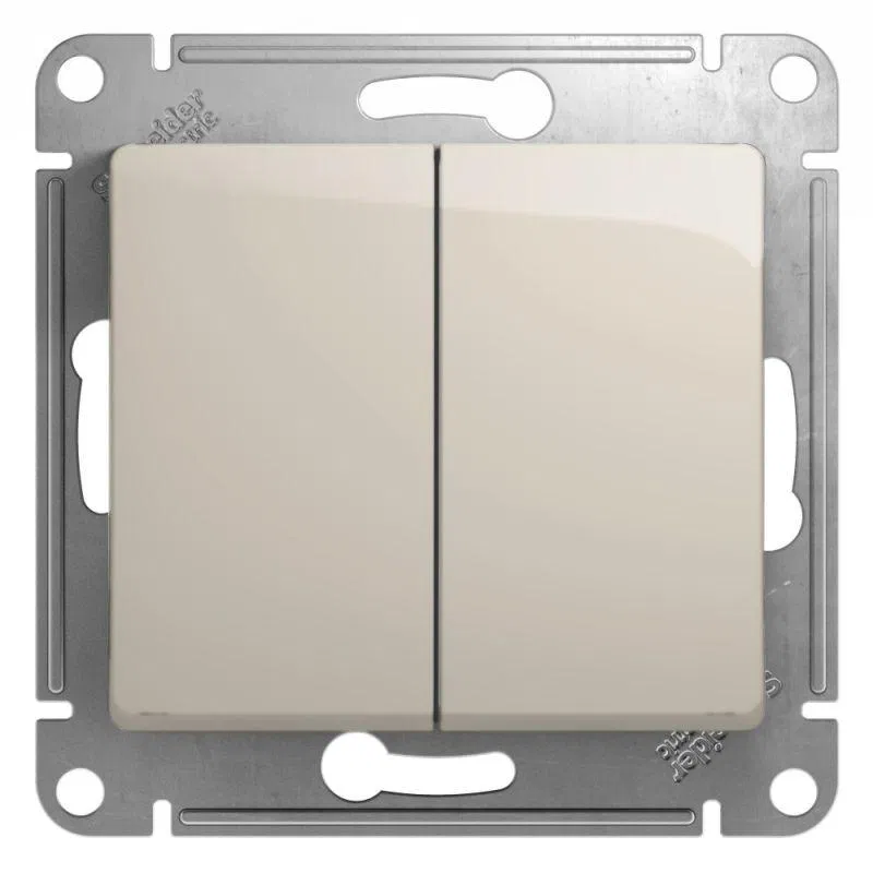 Выключатель 2-кл. СП Glossa 10А IP20 (сх. 5) 10AX механизм молочн. SE GSL000951 Systeme Electric