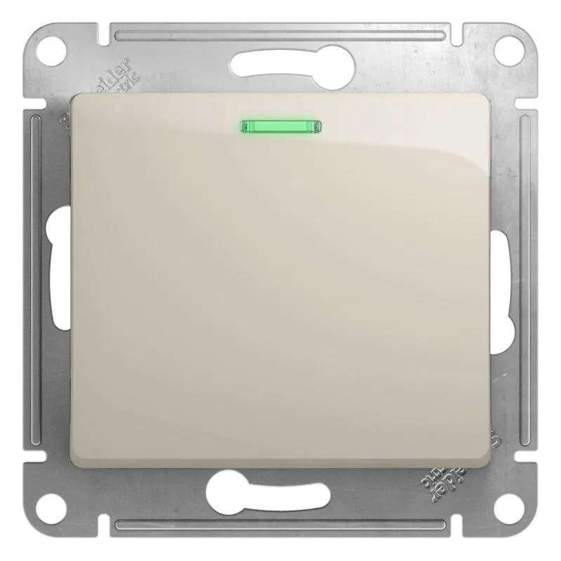 Переключатель проходной 1-кл. СП Glossa 10А IP20 (сх. 6а) 10AX с подсветкой механизм молочн. SE GSL000963 Systeme Electric