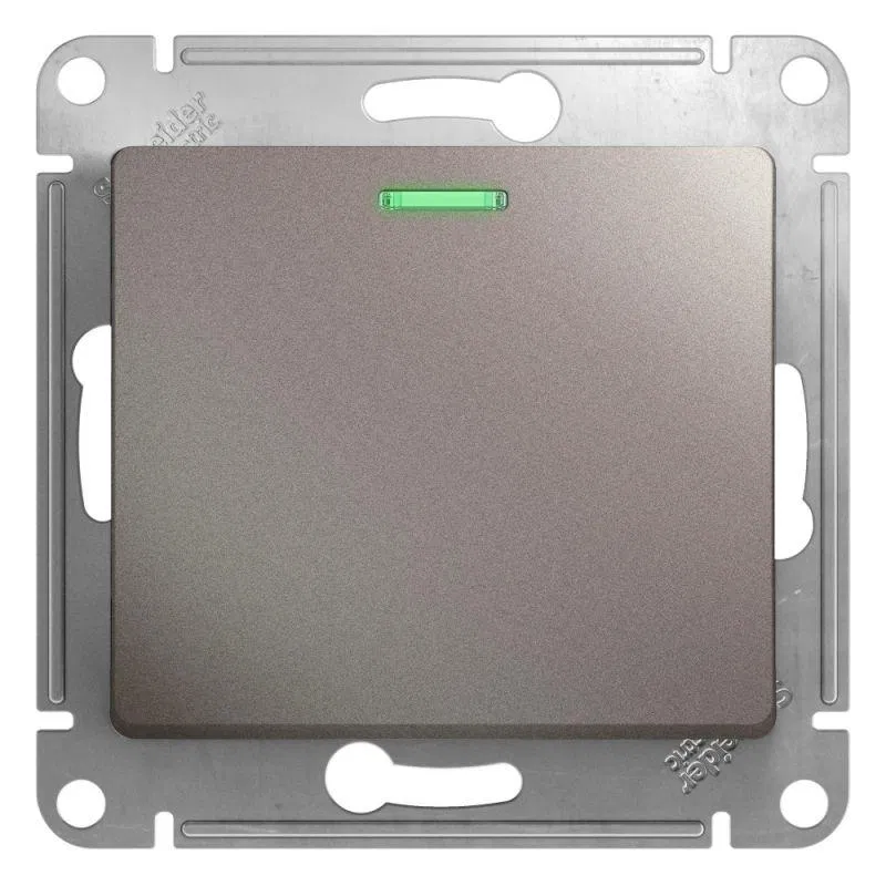 Переключатель проходной 1-кл. СП Glossa 10А IP20 (сх. 6а) 10AX с подсветкой механизм платина SE GSL001263 Systeme Electric
