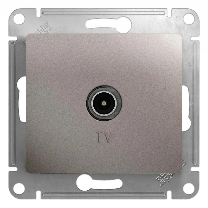 Розетка телевизионная проходная TV 1-м СП Glossa 4дБ механизм платина SE GSL001292 Systeme Electric