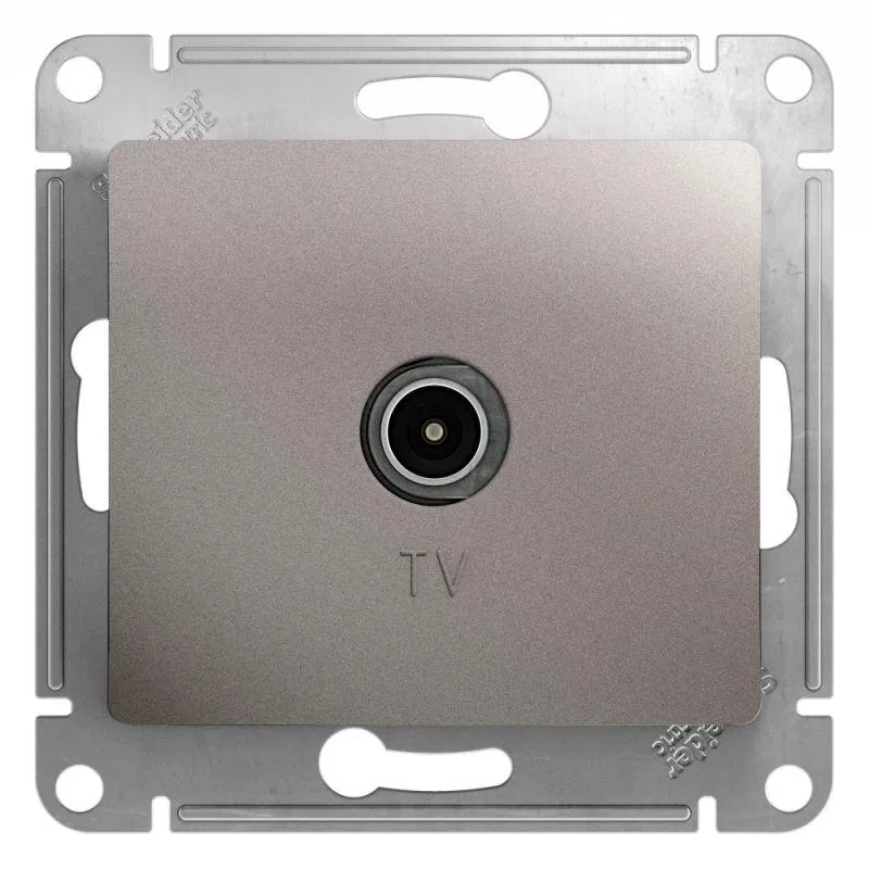 Розетка телевизионная TV Glossa коннектор механизм платина SE GSL001293 Systeme Electric