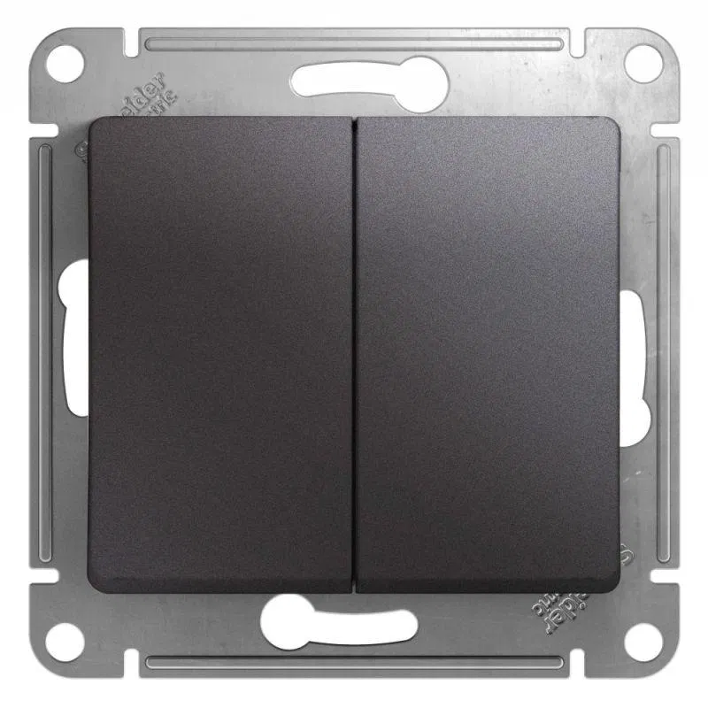 Выключатель 2-кл. СП Glossa 10А IP20 (сх. 5) 10AX механизм графит SE GSL001351 Systeme Electric