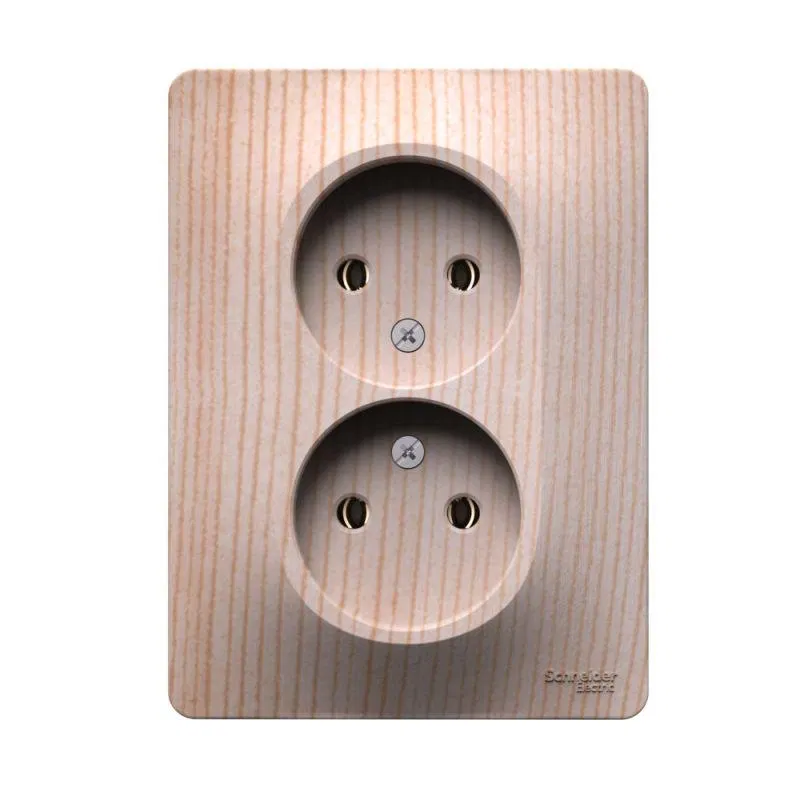 Розетка двойная Glossa 16А без заземл. в сборе сосна SE GSL001520 Systeme Electric