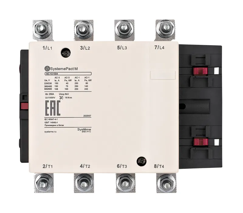 Контактор MC1G 4п (4НО) 250А AC1 кат. 440В АС SE MC1G1504R7 Systeme Electric