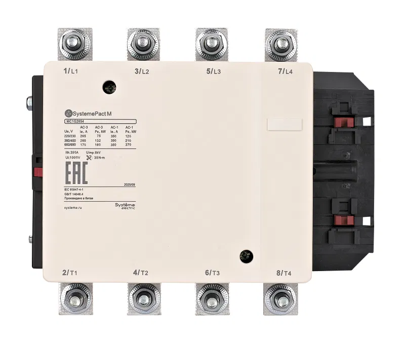 Контактор MC1G 4п (4НО) 350А AC1 кат. 110В АС SE MC1G2654F7 Systeme Electric