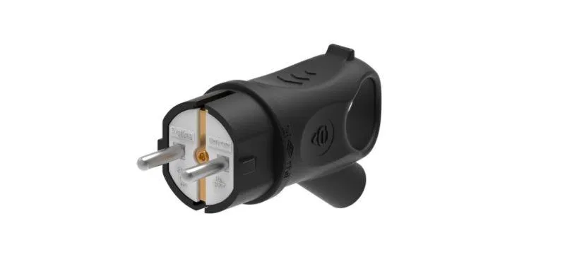 Вилка угловая MultiSet 16А 250В IP44 с заземл. каучук черн. SE MST1102BK Systeme Electric