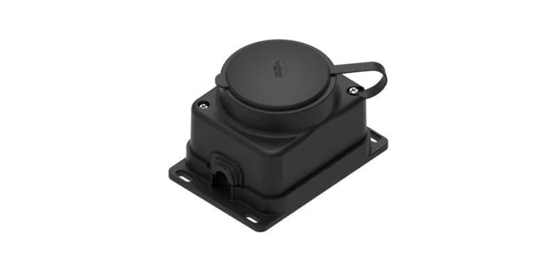 Колодка удлинителя 1-м MultiSet 16А 250В IP44 с заземл. каучук черн. SE MST4003BK Systeme Electric