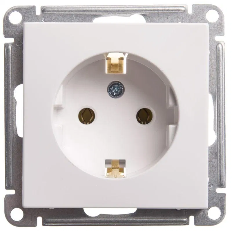Розетка 1-м СП W59 16А IP20 с заземл. без защ. шторок механизм бел. SE RS16-154-1-86 Systeme Electric