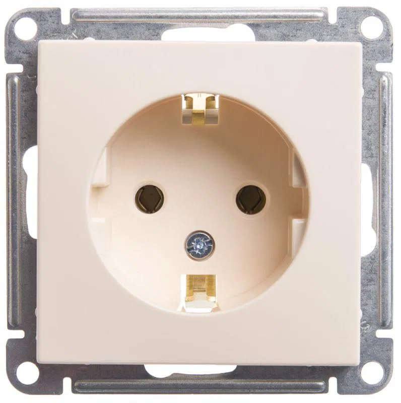 Розетка 1-м СП W59 16А IP20 с заземл. без защ. шторок механизм сл. кость SE RS16-154-2-86 Systeme Electric