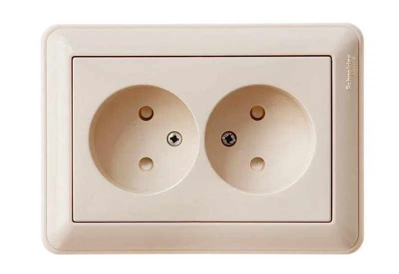 Розетка 2-м СП W59 16А IP20 без заземл. защ. шторки сл. кость SE RS16-254-28 Systeme Electric