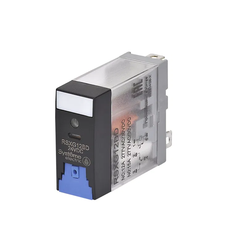 Реле 12А 1перекл. 24В DC тест кнопка LED SE RSXG12BD Systeme Electric