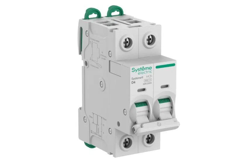 Выключатель автоматический 2п D 4А 6кА Systeme9 400В SE S9F23204 Systeme Electric
