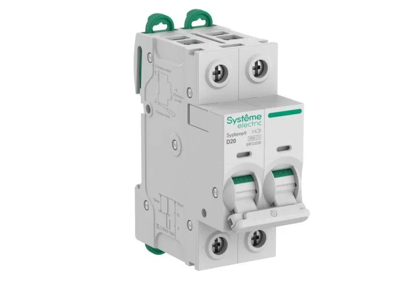 Выключатель автоматический 2п D 20А 6кА Systeme9 400В SE S9F23220 Systeme Electric