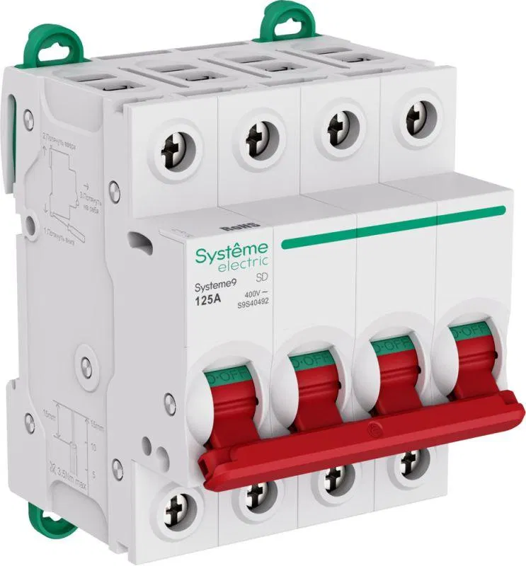 Выключатель нагрузки 4п 125А Systeme9 400В SE S9S40492 Systeme Electric
