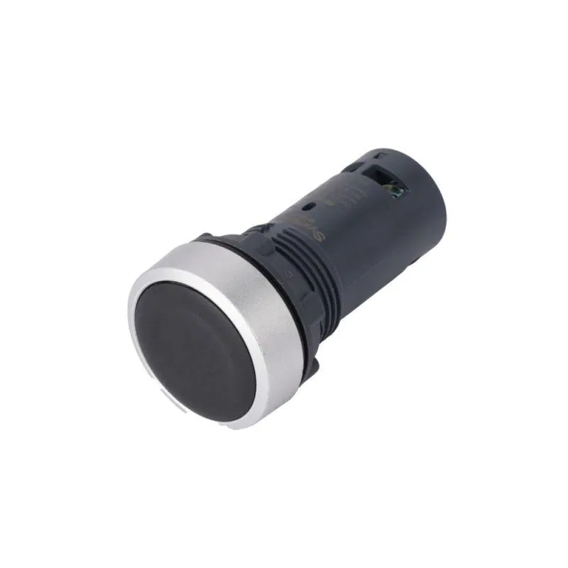 Кнопка моноблочная SB7 22мм с возвратом металл 1НО IP65 черн. SE SB7EA21 Systeme Electric