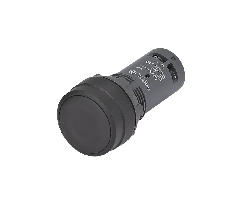 Кнопка моноблочная SB7 22мм с фиксацией пластик 1НО+1НЗ IP65 черн. SE SB7NH25 Systeme Electric