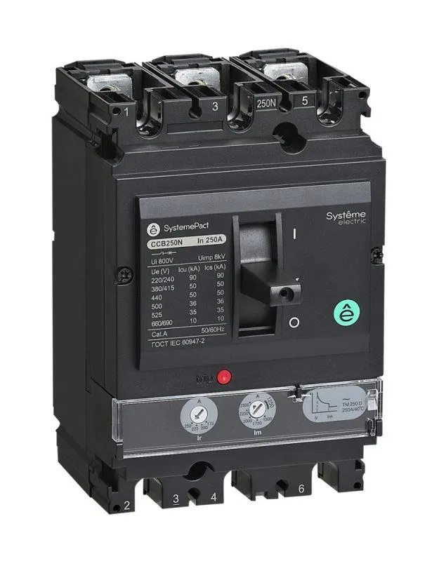 Выключатель автоматический SYSTEMEPACT CCB250 50кА 3P3D TMD250 рычаг SE SPC250N250L3DF Systeme Electric