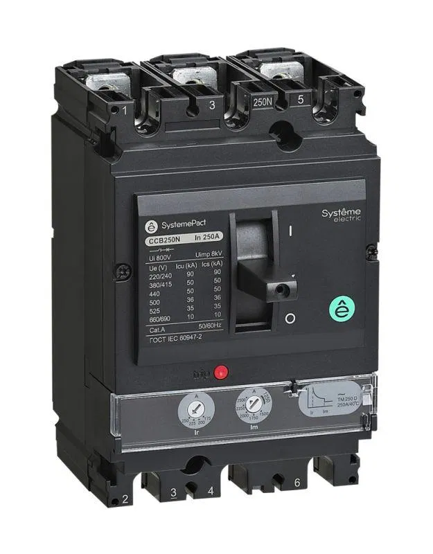 Выключатель автоматический SYSTEMEPACT CCB250 100кА 3P3D TMD200 рычаг SE SPC250S200L3DF Systeme Electric