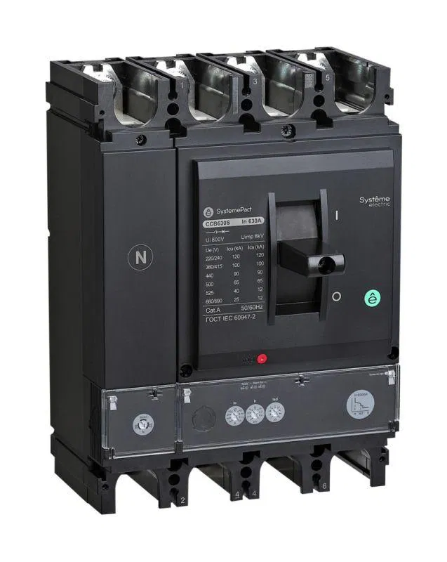 Выключатель автоматический SYSTEMEPACT CCB630 36кА 4P4D S2.3 630А рычаг SE SPC630F63023L4DF Systeme Electric