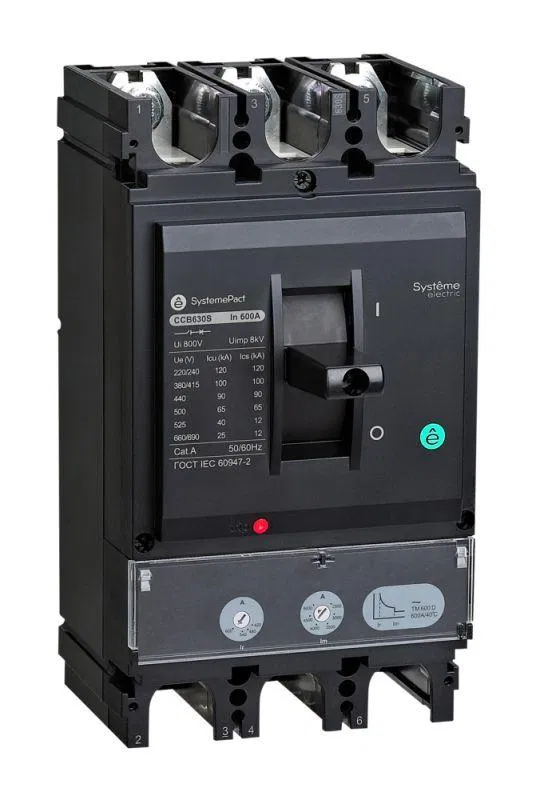 Выключатель автоматический SYSTEMEPACT CCB630 150кА 3P3D TMD500 рычаг SE SPC630L500L3DF Systeme Electric