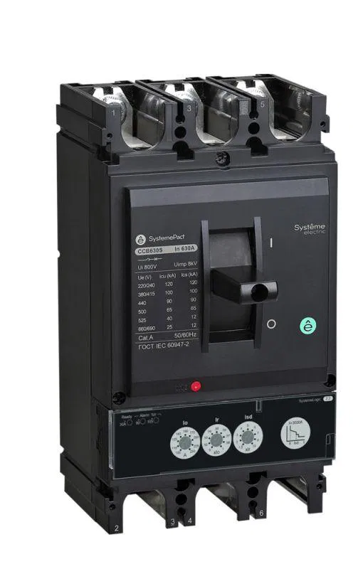Выключатель автоматический SYSTEMEPACT CCB630 100кА 3P3D S2.3 630А рычаг SE SPC630S63023L3DF Systeme Electric