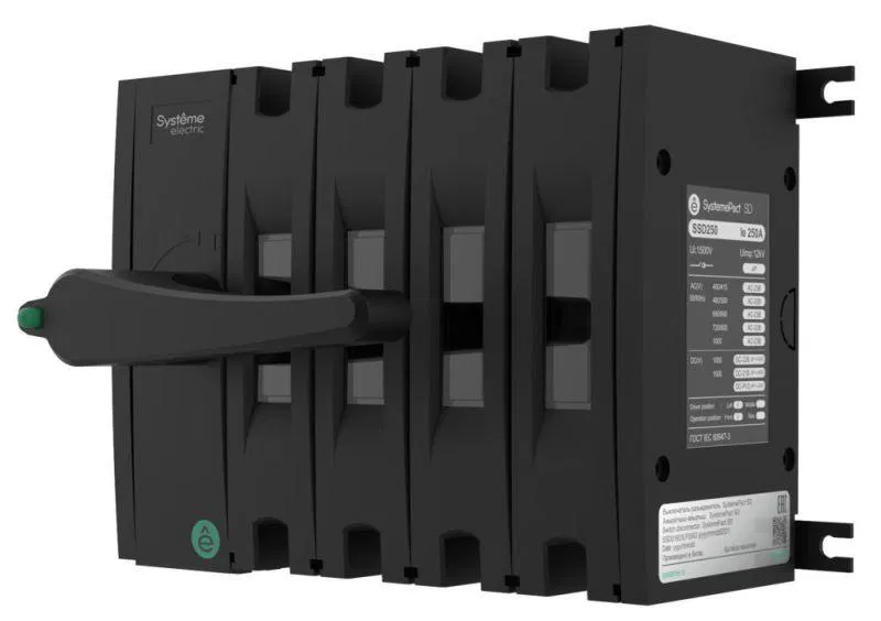Выключатель-разъединитель SYSTEMEPACT SD160 4п 63А рукоятка фронт. слева (зак. отдельно) SE SSD01604LF0063 Systeme Electric