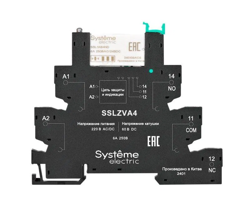 Модуль релейный 1CO 6А 60В DC push-in зажим SE SSL1PRFU Systeme Electric