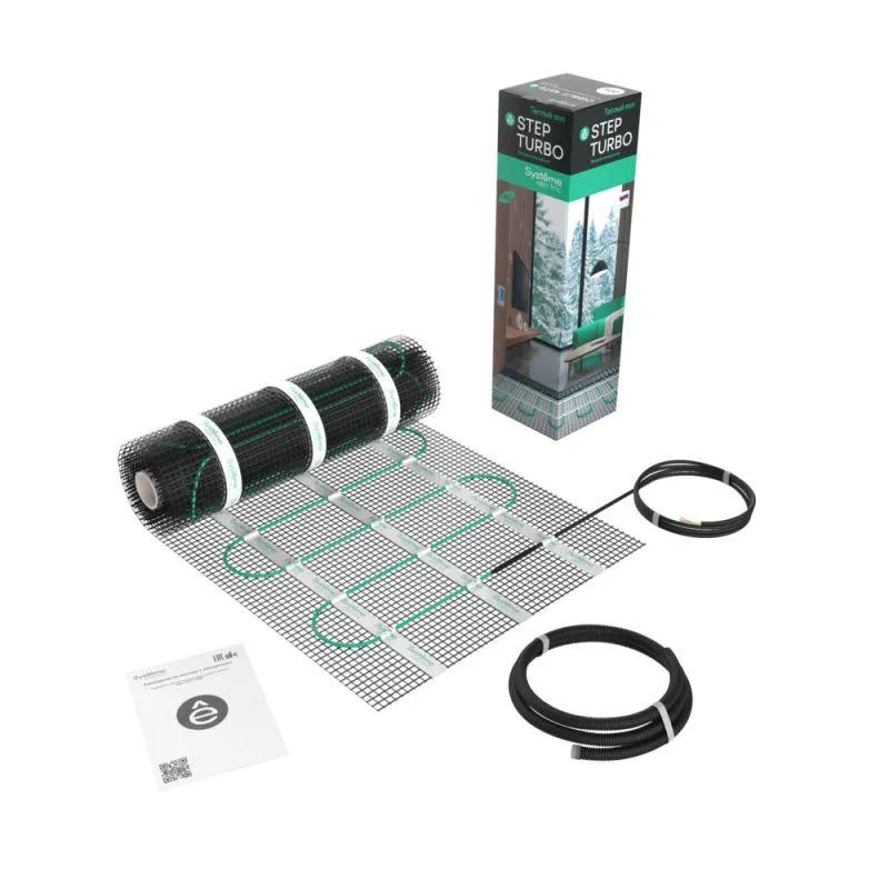 Комплект "Теплый пол" (мат) Step Turbo STM200025 200Вт/кв.м 500Вт 2.5кв.м SE STM200025 Systeme Electric