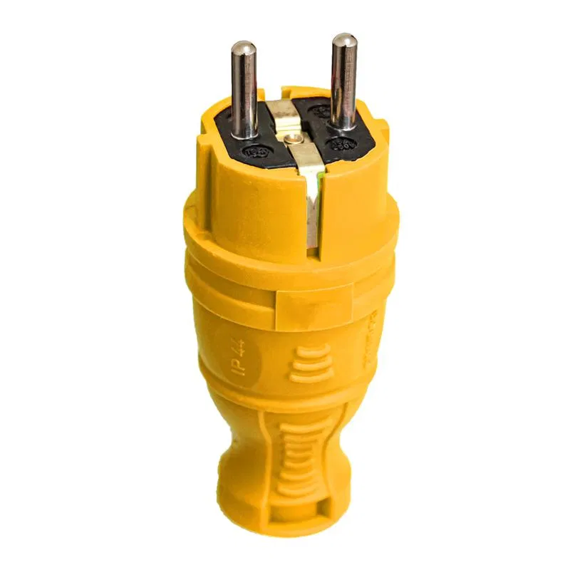 Вилка прямая с заземл. IP44 каучук желт. TOKOV TKE-C07-KV-Z TOKOV ELECTRIC