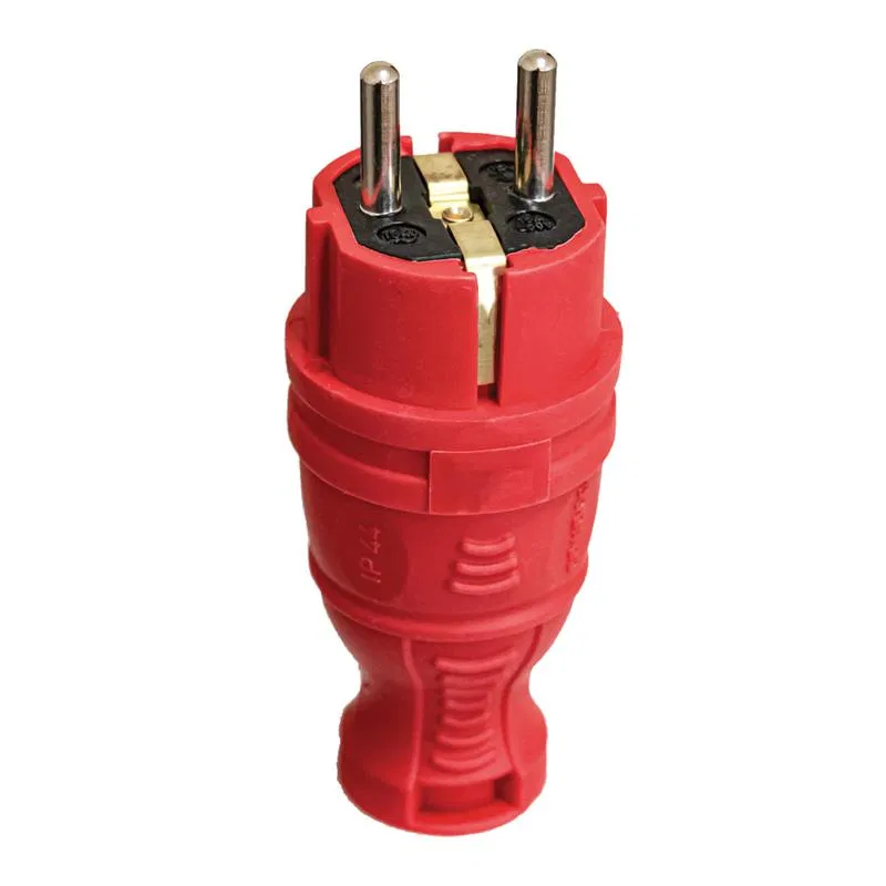 Вилка прямая с заземл. IP44 каучук красн. TOKOV TKE-C13-KV-Z TOKOV ELECTRIC