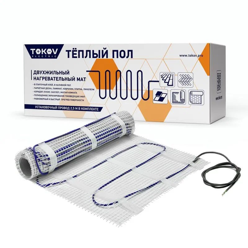 Комплект "Теплый пол" (мат) 150Вт/кв.м 5кв.м TOKOV ELECTRIC TKE-MAT150-750-5