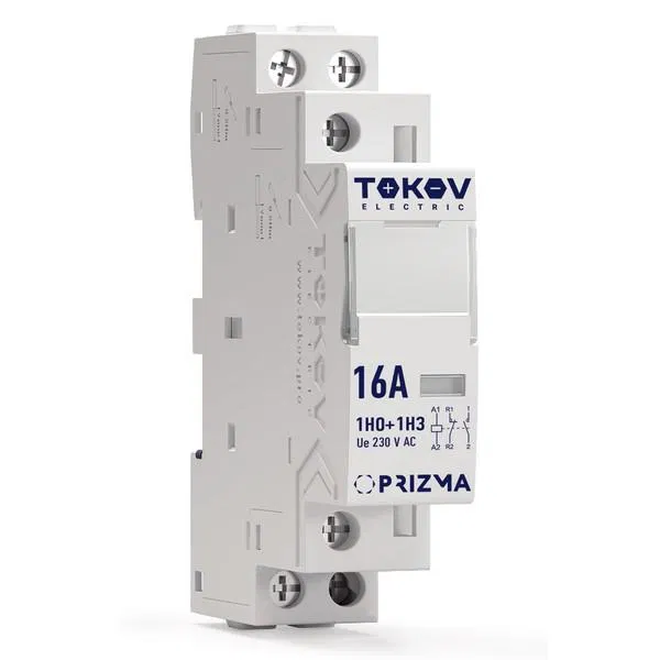 Контактор модульный 18мм 16А 230В АС 1НО 1НЗ PRIZMA TOKOV ELECTRIC TKE-PZ-MC-1-16-230-11