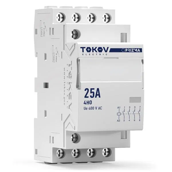 Контактор модульный 36мм 25А 230В АС 4НО PRIZMA TOKOV ELECTRIC TKE-PZ-MC-2-25-230-40