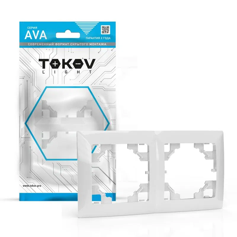 Рамка 2-м AVA бел. TOKOV ELECTRIC TKL-AV-RM2-C01