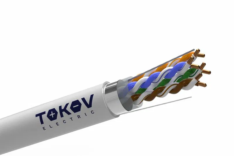 Кабель витая пара F/UTP 4х2х25 AWG(0.45мм) кат.5E нг(А)-HF (LSZH) indoor Fluke tested 305м (м) TOKOV ELECTRIC TKL-C06-F42-5E-305-LSZH