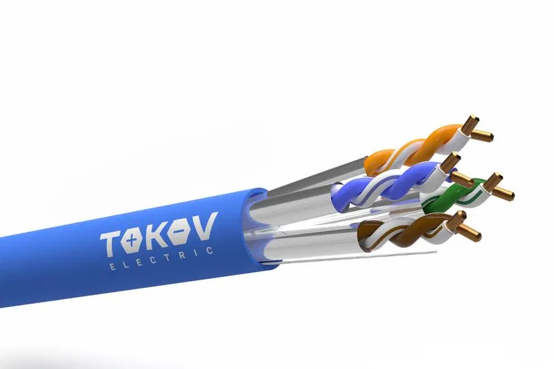 Кабель витая пара U/FTP 4х2х23AWG(0.57мм) кат.6A нг(А)-HF (LSZH) indoor Fluke Tested 305м (м) PRO TOKOV ELECTRIC TKP-C08-UF-42-6A-305-LSZH