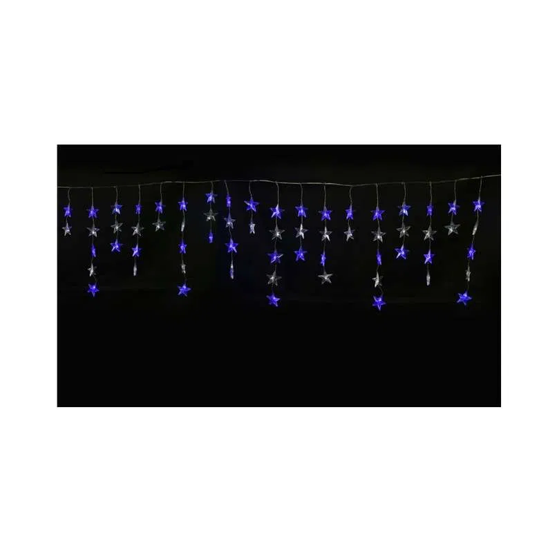 Гирлянда занавес светодиодная "Звездочки-1" ULD-E5505-196/DTK WHITE-BLUE STARS-1 бел. и син. 56LED 5.5х0.5м IP20 Uniel UL-00001410