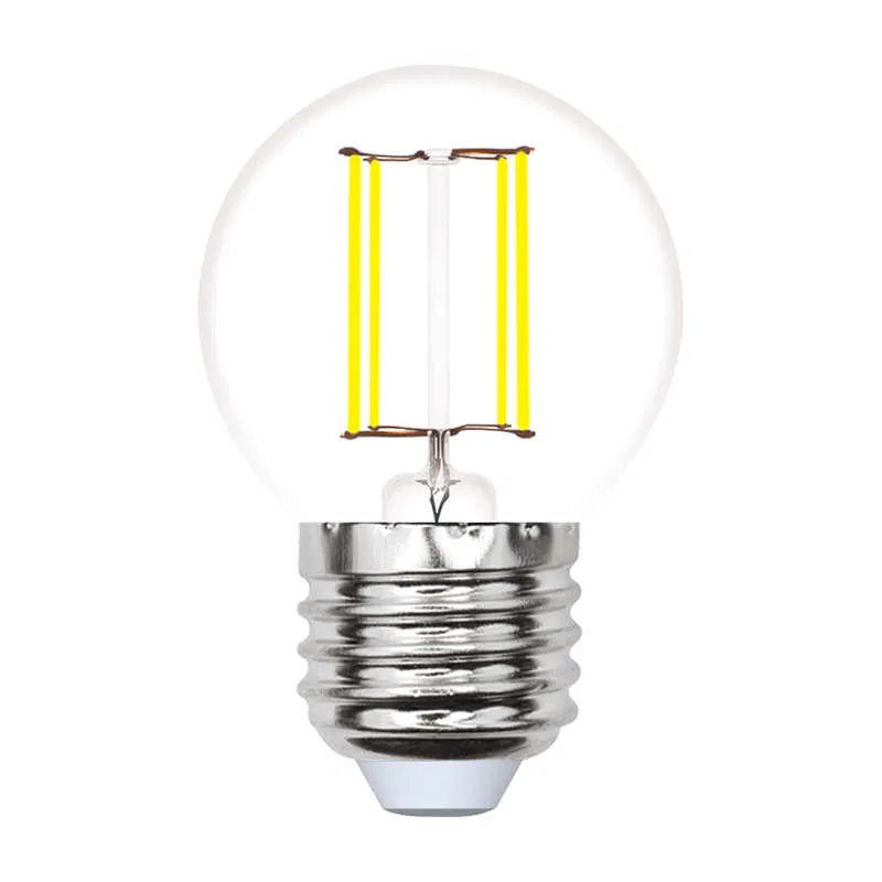 Лампа светодиодная LED-G45-5W/WW/E27/CL/MB GLM10TR форма "шар" прозр. Multibright свет теплый бел. 3000К 100-50-10 упак. Картон Uniel UL-00002370