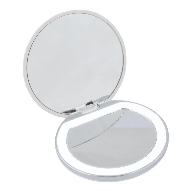 Зеркало карманное ULK-F72 DIM/RECH WHITE с подсветкой (1Х+2Х) с диммером аккум. Li-Ion 300мАч в/к бел. Uniel UL-00007898