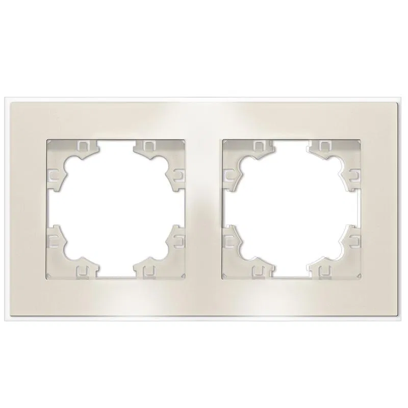 Рамка 2-м Афина стеклянная сл. кость (ivory) UNIVersal 2273