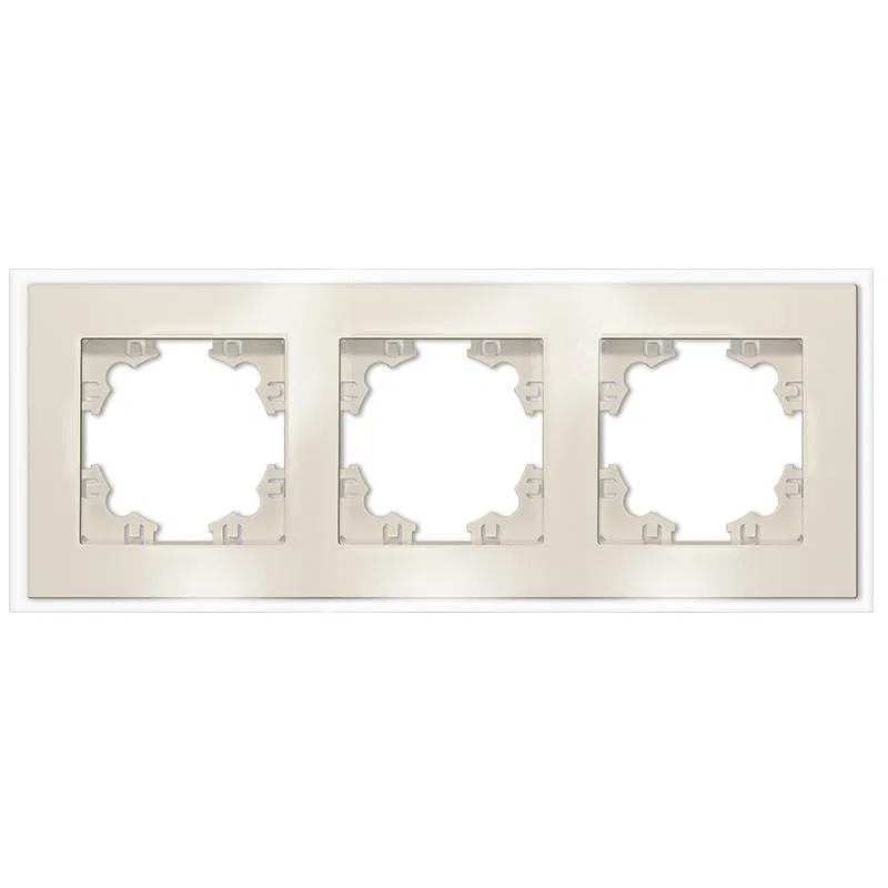 Рамка 3-м Афина стеклянная сл. кость (ivory) UNIVersal 2274